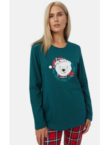 minerva γυναικεία πυτζάμα x-mas bear - πράσινο σε προσφορά