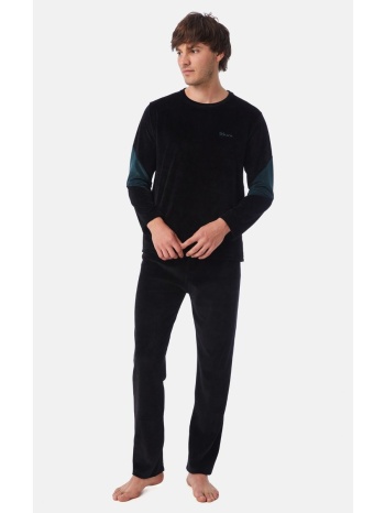 minerva ανδρική πυτζάμα βελούδινη - μαύρο σε προσφορά