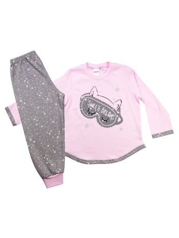 minerva βρεφική πυζάμα κορίτσι sweet dreams - ροζ σε προσφορά