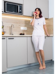 γυναικεία πυτζάμα με κάπρι ριπ - ροζ