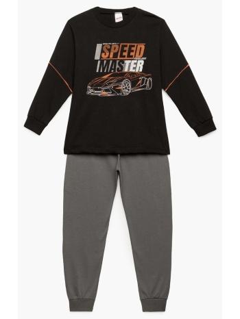minerva παιδική πυτζάμα speed - μαύρο σε προσφορά