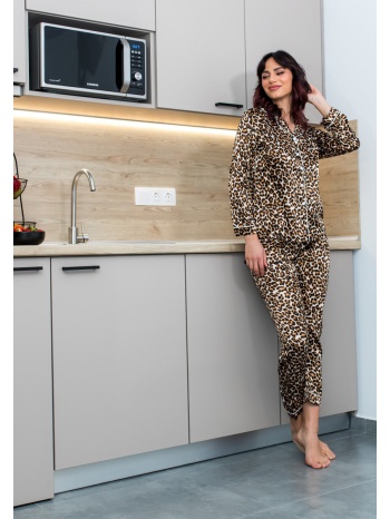 γυναικεία πυτζαμα σατέν λεοπάρ - λεοπάρ σε προσφορά