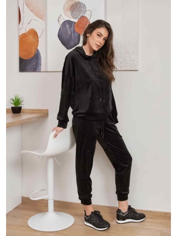 γυναικείο σετ φόρμες βελούδινες - μαύρο σε προσφορά