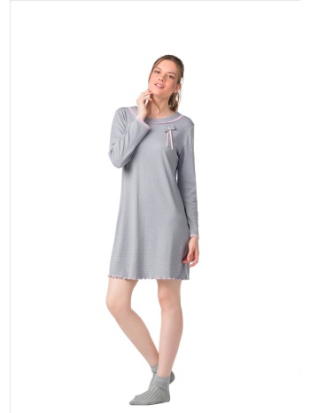 γιωτα γυναικείο νυχτικό - γκρί-πουά σε προσφορά