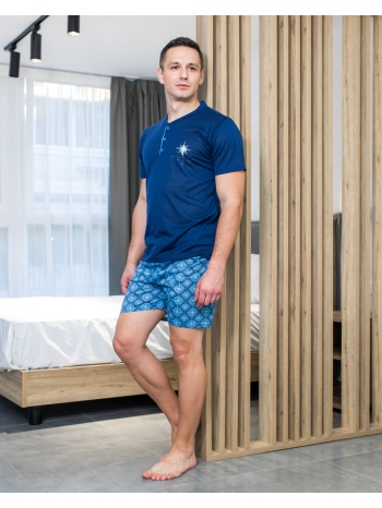 ανδρική πυτζάμα καλοκαιρινή - μπλέ σε προσφορά