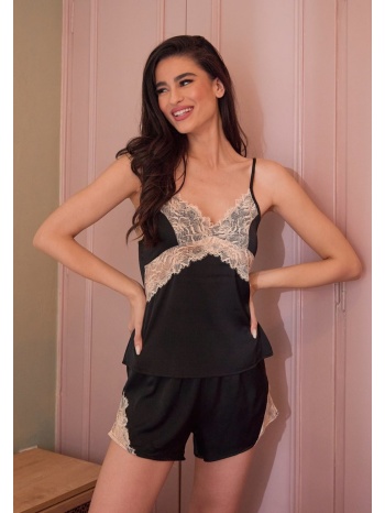 γυναικείο βabdoll σατέν - μαύρο σε προσφορά