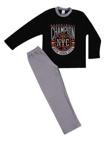 minerva παιδική πυζάμα αγόρι champion n.y.c. - μαύρο σε προσφορά