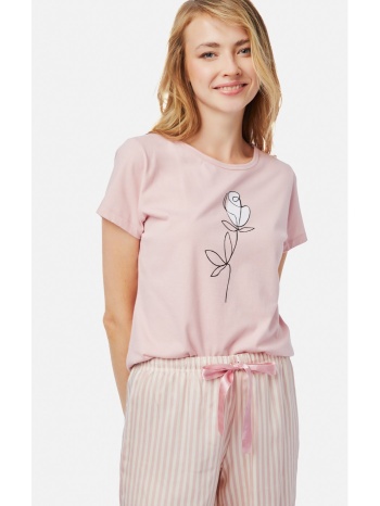 minerva γυναικεία πυτζάμα με σορτς - ροζ σε προσφορά