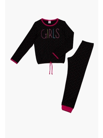 minerva παιδική πυτζάμα πουά - μαύρο σε προσφορά