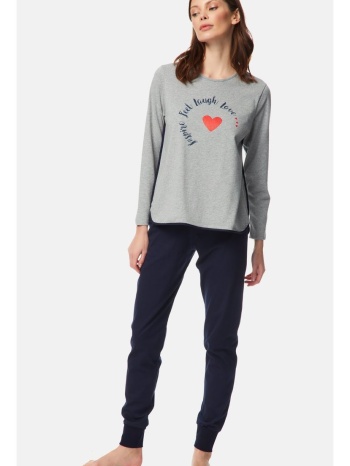 minerva γυναικεία πυτζάμα - γκρί-μελανζέ σε προσφορά