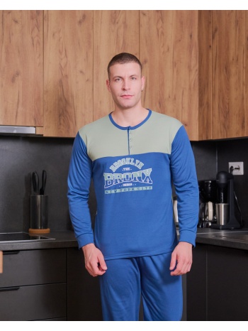 ανδρική πυτζάμα χειμερινή - φυστικί σε προσφορά