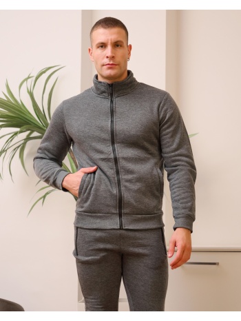 ανδρικό σετ φόρμας φούτερ μονόχρωμο - ανθρακί σε προσφορά