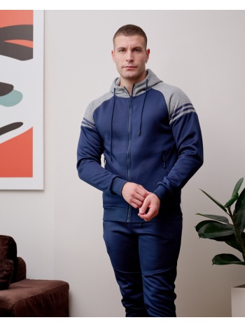 ανδρικό σετ φόρμας φούτερ - μπλέ σε προσφορά