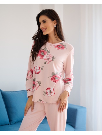 γυναικεία πυτζάμα φλοράλ - ροζ σε προσφορά