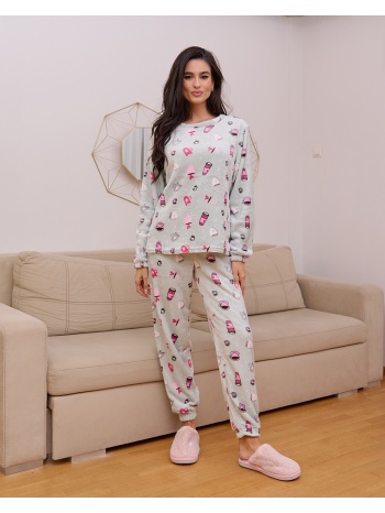 γυναικεία πυτζάμα βελούδινη - φυστικί σε προσφορά