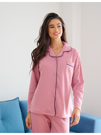 γυναικεία πυτζάμα με κουμπιά - ροζ σε προσφορά