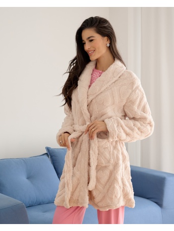 γυναικεία ρόμπα μονόχρωμη - εκρού σε προσφορά