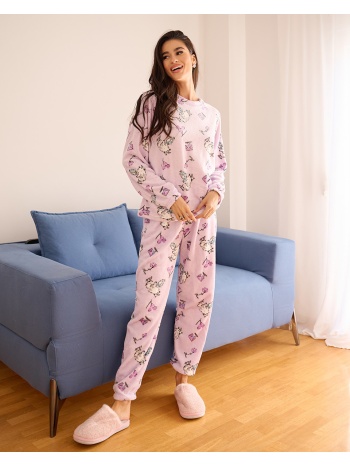 γυναικεία πυτζάμα fleece - λιλά σε προσφορά