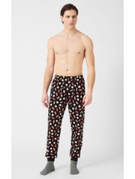 minerva ανδρικό παντελόνι πυτζάμας - μαύρο