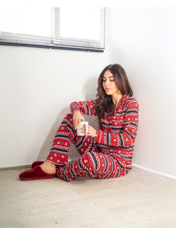 γυναικεία πυτζάμα χριστουγεννιάτικη - κόκκινο σε προσφορά