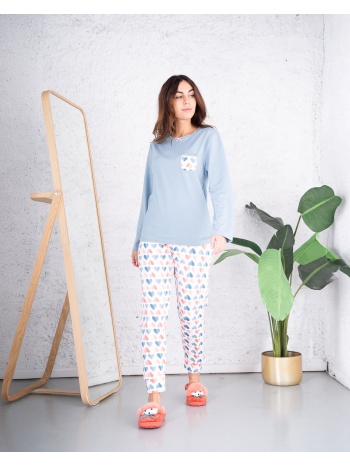 γυναικεία πυτζάμα με καρδούλες - ράφ σε προσφορά