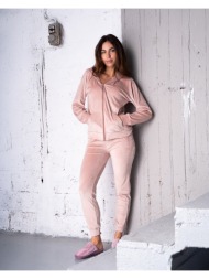 γυναικείο σετ φόρμες βελούδινες - ροζ