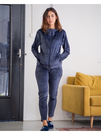 γυναικείο σετ φόρμες βελούδινες - μπλέ σε προσφορά