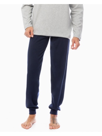 minerva ανδρικό παντελόνι πυτζάμας μονόχρωμο - μπλέ σε προσφορά
