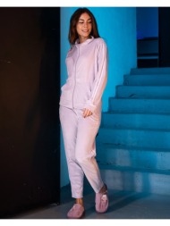 γυναικείο σετ φόρμες βελούδινες plus size - λιλά