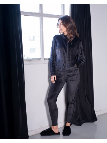 γυναικείο σετ φόρμες βελούδινες - μαύρο σε προσφορά