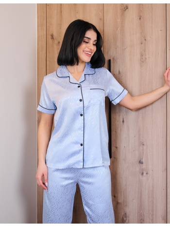 γυναικεία πυτζάμα σατέν ζebra - σιέλ σε προσφορά