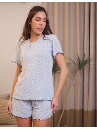 γυναικεία πυτζάμα κοντομάνικη - σιέλ