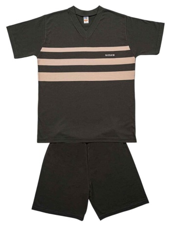 nina club ανδρική πυτζάμα με ρίγες - ανθρακί σε προσφορά