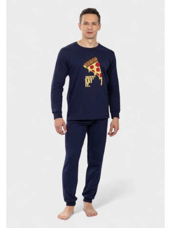 ανδρική πιτζάμα nina club just eat it μπλε 100% βαμβάκι σε προσφορά