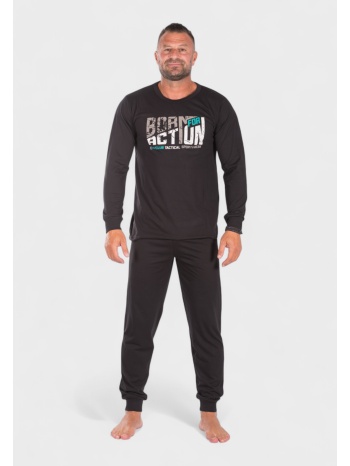 πιτζάμα ανδρική βαμβακερή nina club action black σε προσφορά
