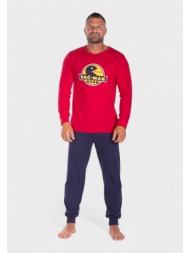 πιτζάμα ανδρική βαμβακερή nina club pac - man red nc26590-1-κόκκινο