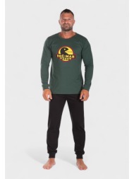 πιτζάμα ανδρική βαμβακερή nina club pac - man green nc26590-2-λαδί