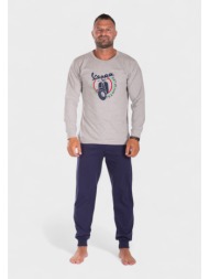 πιτζάμα ανδρική βαμβακερή nina club vespa grey nc26592-2-γκρι