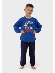 παιδική πιτζάμα space nina club ιντιγκο| 100% βαμβακερή nc26147-2-μπλε ιντιγκο