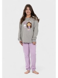 πιτζάμα για κορίτσι happy girl γκρι nina club| 100% βαμβάκι nc26254-1-γκρι