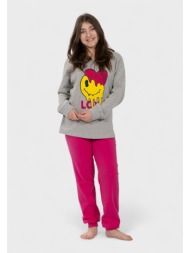 παιδική πιτζάμα nina club love emoji γκρί | 100% βαμβάκι nck26520-2-γκρι