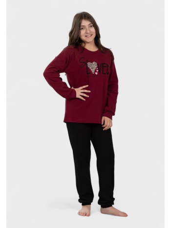 εφηβική πιτζάμα so loved μπορντό nina club | 100% βαμβάκι σε προσφορά