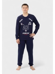 εφηβική πιτζάμα nina club fearless μπλέ 100% βαμβακερή nc26510-2-μπλε