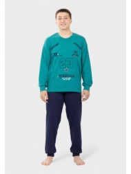 εφηβική πιτζάμα nina club fearless πετρόλ 100% βαμβακερή nc26510-1-πετρόλ