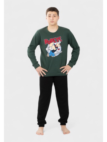 εφηβική πιτζάμα nina club popeye πράσινο 100% βαμβακερή σε προσφορά