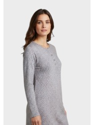 νυχτικό γυναικείο cherry γκρι με κουμπάκια 100% βαμβακερό chr26701-γκρι