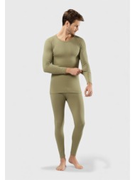 σετ ισοθερμικά ανδρικά kota με μπλούζα, κολάν & σκούφο – χακί kt2002-1-χακί