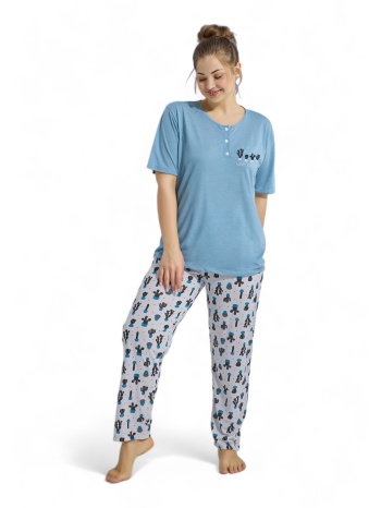 πιτζάμα γυναικεία με μακρύ παντελόνι plus size pijamood σε προσφορά