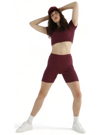 σετ κολάν biker siyahinci με crop top lavender si77001-μωβ σε προσφορά