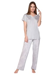 πιτζάμα γυναικεία viscose plus size grey 12145